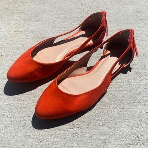 Zara Shoes Womens 39 Trafaluc Flats Orange Red Size 9